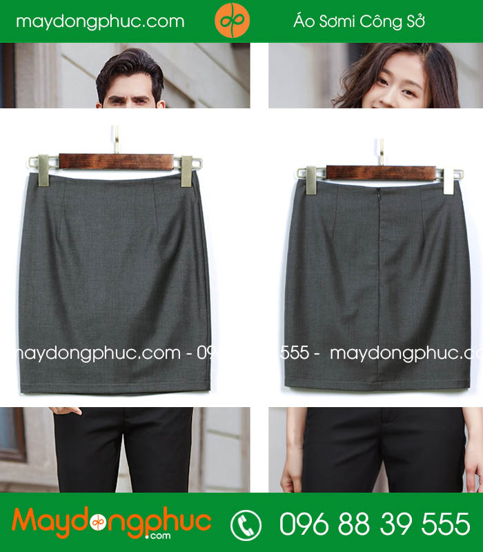 Đồng phục chân váy màu ghi tối